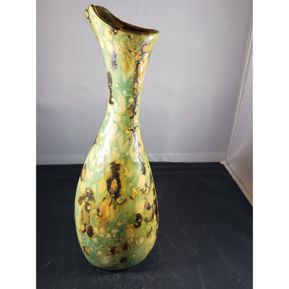 Vintage MCM Multicolor Handmade Pottery Vase